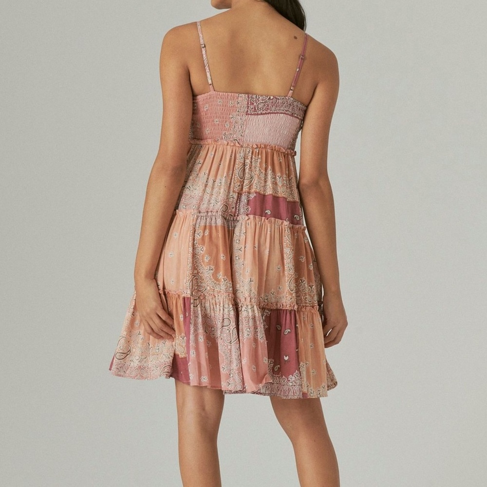 Lucky Brand Pink Patchwork Paisley Maxi Dress - Picture 3 of 5
